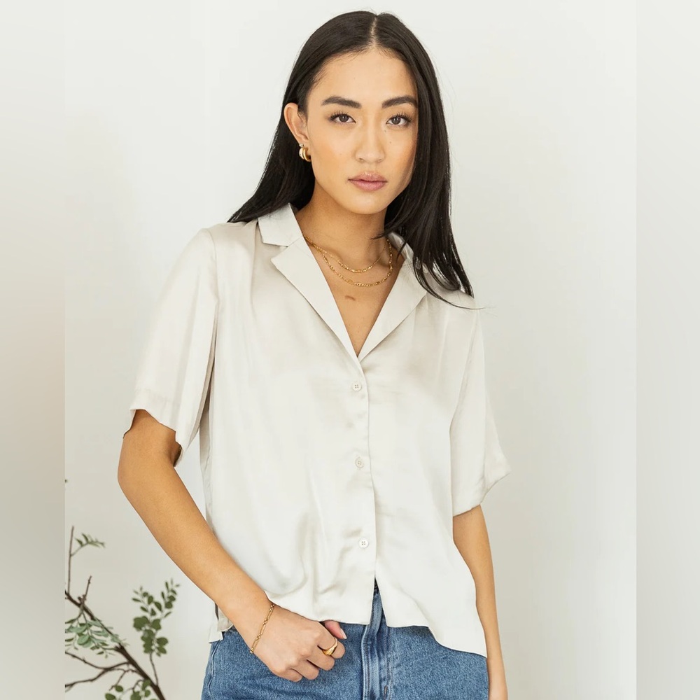 Bohme Satin button up in cream